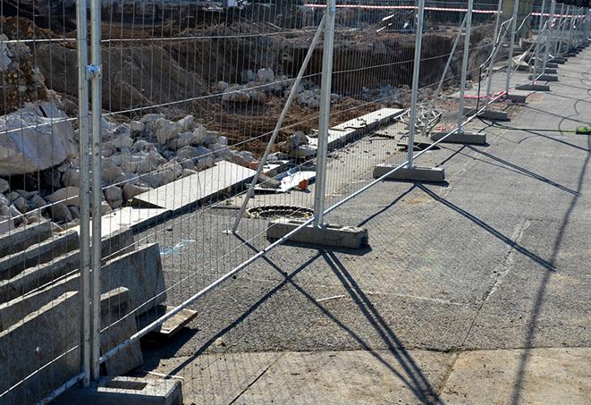 temporary fence panels installed for privacy on a development project